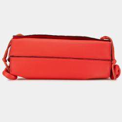Pre Owned Loewe Red Leather Flamenco Knot Whipstitch Crossbody