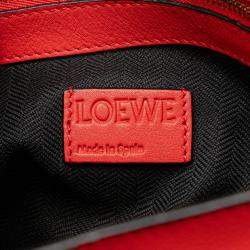 Pre Owned Loewe Red Leather Flamenco Knot Whipstitch Crossbody