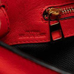 Pre Owned Loewe Red Leather Flamenco Knot Whipstitch Crossbody