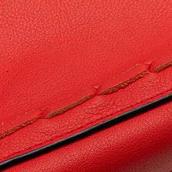 Pre Owned Loewe Red Leather Flamenco Knot Whipstitch Crossbody