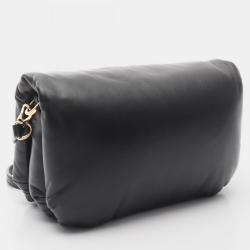 Pre Owned Loewe Goya Puffer Bag Mini Shoulder Leather Black