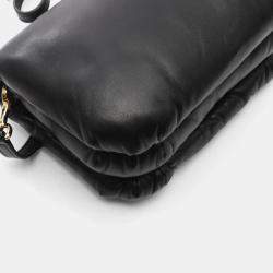 Pre Owned Loewe Goya Puffer Bag Mini Shoulder Leather Black