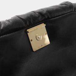 Pre Owned Loewe Goya Puffer Bag Mini Shoulder Leather Black