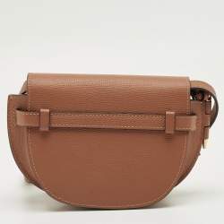 Pre Owned Loewe Brown Leather Mini Gate Dual Shoulder Bag