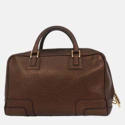 Pre Owned Loewe Bronze Leather Amazona 36 Handbag