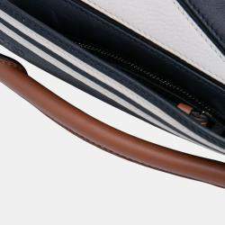 Pre Owned Loewe Navy Blue Mini Tricolor Calfskin Sailor Puzzle Satchel