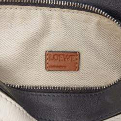 Pre Owned Loewe Navy Blue Mini Tricolor Calfskin Sailor Puzzle Satchel
