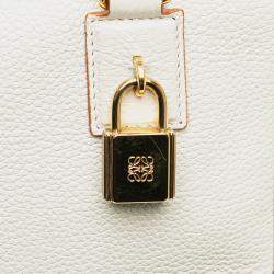 Pre Owned Loewe White Leather Amazona Square 19