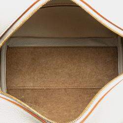 Pre Owned Loewe White Leather Amazona Square 19
