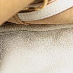 Pre Owned Loewe White Leather Amazona Square 19
