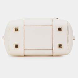 Pre Owned Loewe White Leather Amazona Square 19