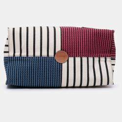 Pre Owned Loewe Red Paulas Ibiza Large Canvas Stripes Cushion Tote
