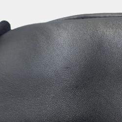 Pre Owned Loewe Puffer Flamenco Clutch Bag Black Leather