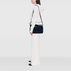 Pre Owned Loewe Blue Large Calfskin Puzzle Satchel