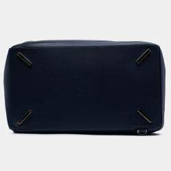 Pre Owned Loewe Blue Large Calfskin Puzzle Satchel