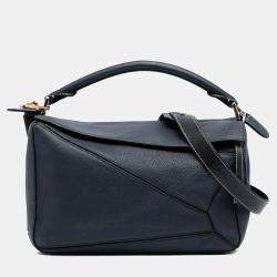 Pre Owned Loewe Black Medium Calfskin Puzzle Satchel