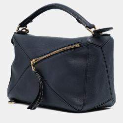 Pre Owned Loewe Black Medium Calfskin Puzzle Satchel