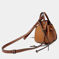 Pre Owned Loewe Brown Leather Hammock Bag Mini