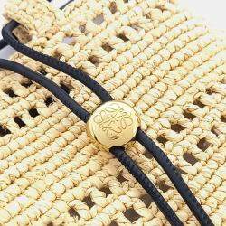 Pre Owned Loewe Beige Raffia Raffia Mini Crossbody Bag