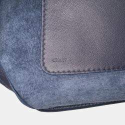 Pre Owned Loewe Navy Blue Small Mellow Nappa Lambskin Squeeze Bag