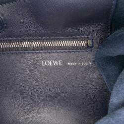 Pre Owned Loewe Navy Blue Small Mellow Nappa Lambskin Squeeze Bag