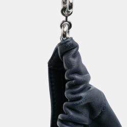 Pre Owned Loewe Navy Blue Small Mellow Nappa Lambskin Squeeze Bag