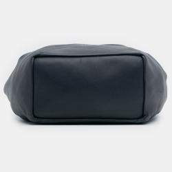 Pre Owned Loewe Navy Blue Small Mellow Nappa Lambskin Squeeze Bag