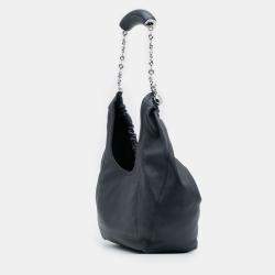 Pre Owned Loewe Navy Blue Small Mellow Nappa Lambskin Squeeze Bag