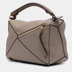 Pre Owned Loewe Brown Medium Calfskin Puzzle Satchel