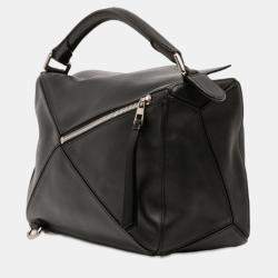 Pre Owned Loewe Black Medium Calfskin Puzzle Satchel