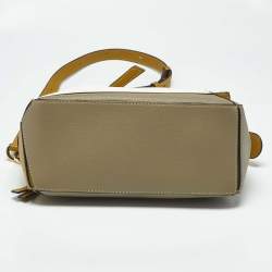 Pre Owned Loewe Tri Color Leather Small Puzzle Top Handle Bag