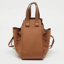 Pre Owned Loewe Tan Leather Small Hammock Drawstring Bucket Bag