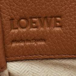 Pre Owned Loewe Tan Leather Small Hammock Drawstring Bucket Bag