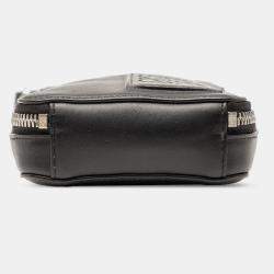 Pre Owned Loewe Black Satin Calfskin Anagram Vertical Pocket Crossbody