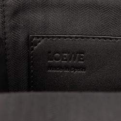 Pre Owned Loewe Black Satin Calfskin Anagram Vertical Pocket Crossbody