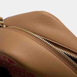 Pre Owned Loewe Amazona 23 Anagram Beige/Red Canvas Leather Size 23