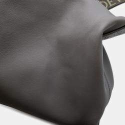 Pre Owned Loewe Cuby Cloth Shoulder Bag Gray Leather