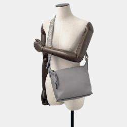 Pre Owned Loewe Cuby Cloth Shoulder Bag Gray Leather