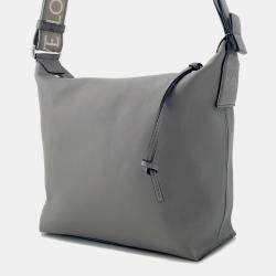 Pre Owned Loewe Cuby Cloth Shoulder Bag Gray Leather