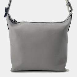 Pre Owned Loewe Cuby Cloth Shoulder Bag Gray Leather