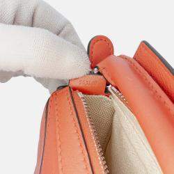 Pre Owned Loewe Orange Nano Calfskin Puzzle Satchel