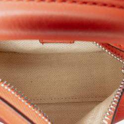 Pre Owned Loewe Orange Nano Calfskin Puzzle Satchel