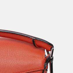 Pre Owned Loewe Orange Nano Calfskin Puzzle Satchel