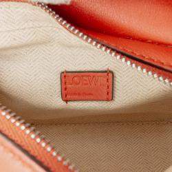 Pre Owned Loewe Orange Nano Calfskin Puzzle Satchel