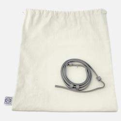 Pre Owned Loewe Suna Fujita Collaboration Bear Hammock Hobo Bag Pearl Grey Leather Size Mini