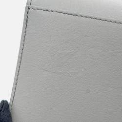 Pre Owned Loewe Suna Fujita Collaboration Bear Hammock Hobo Bag Pearl Grey Leather Size Mini