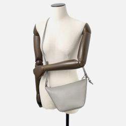 Pre Owned Loewe Suna Fujita Collaboration Bear Hammock Hobo Bag Pearl Grey Leather Size Mini