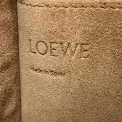 Pre Owned Loewe Gate Bucket Bag Anagram 2Way Handbag Beige/Black Canvas Leather