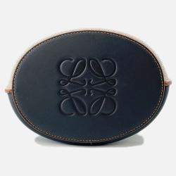 Pre Owned Loewe Gate Bucket Bag Anagram 2Way Handbag Beige/Black Canvas Leather