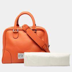 Pre Owned Loewe Orange Medium Leather Amazona 75 Satchel